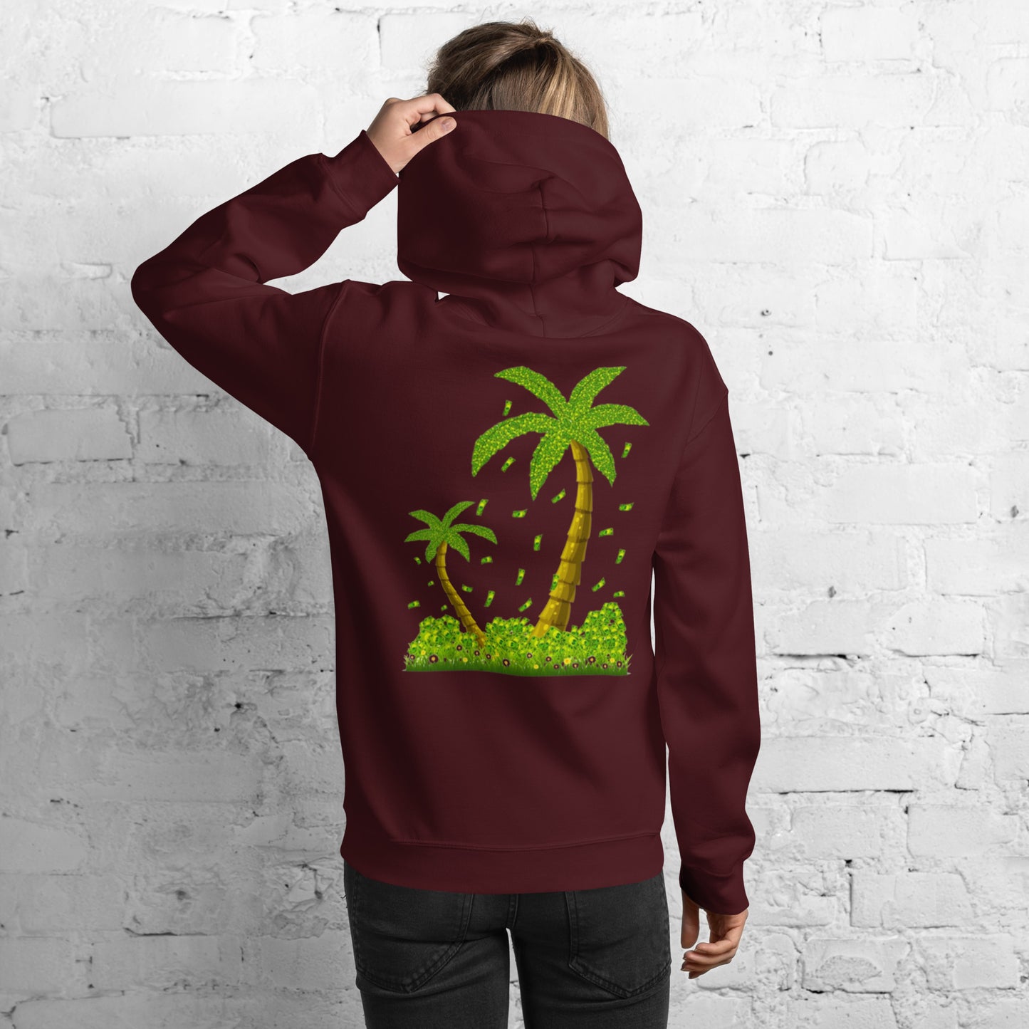 Lucky Money Palm Trees Hoodie for Women