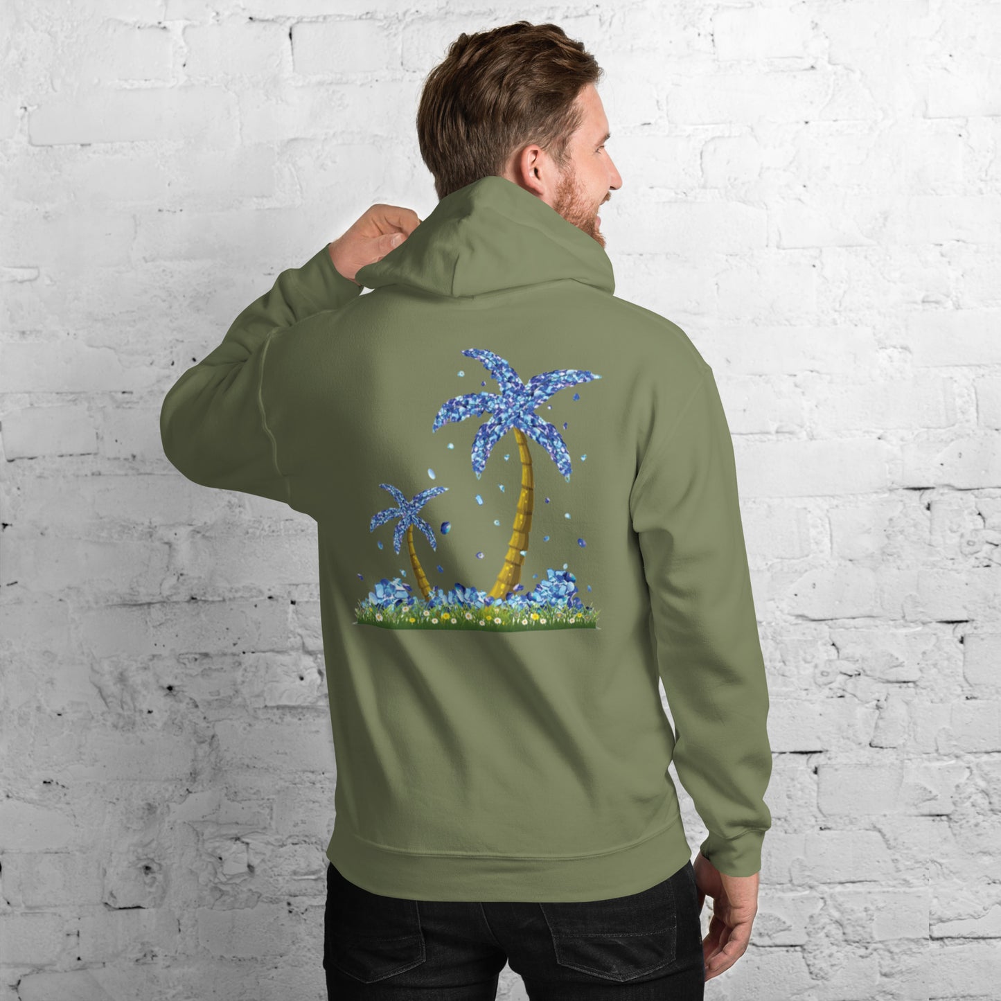 Lucky Diamond Palm Trees Hoodie for Men