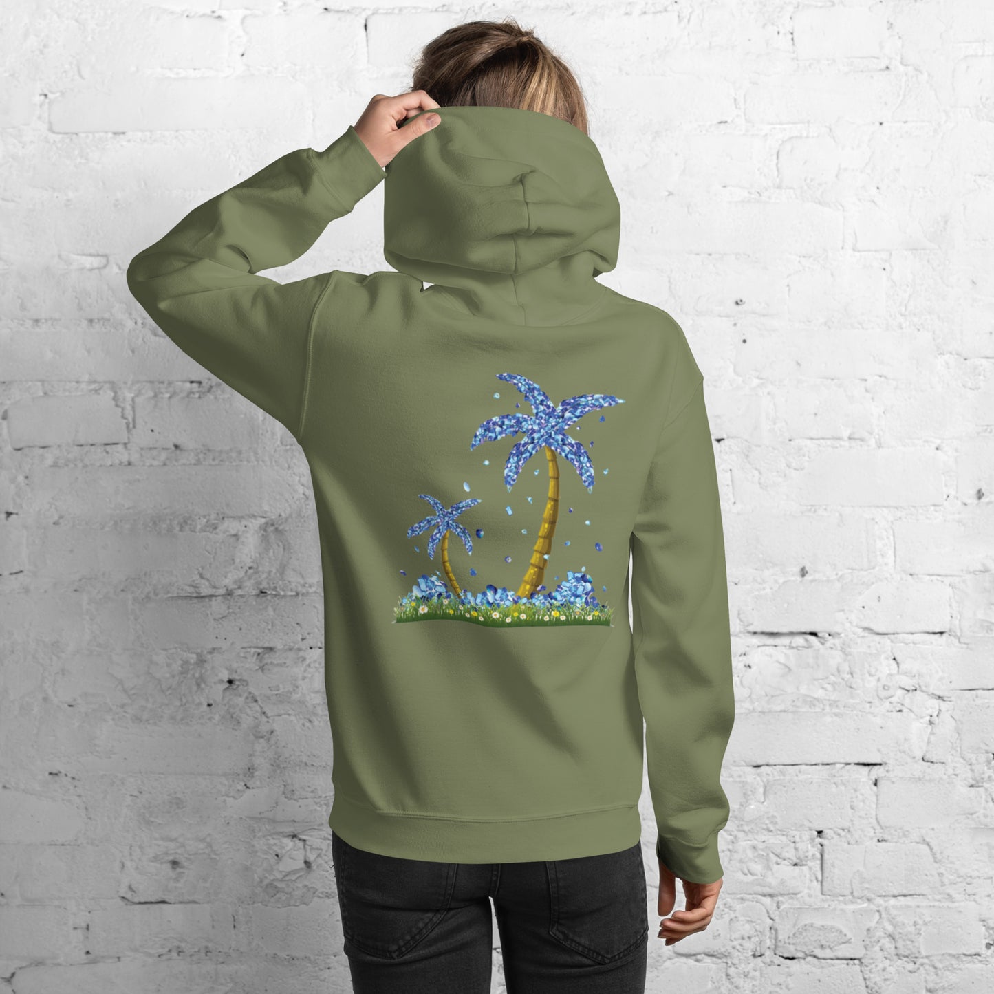 Lucky Diamond Palm Trees Hoodie for Women