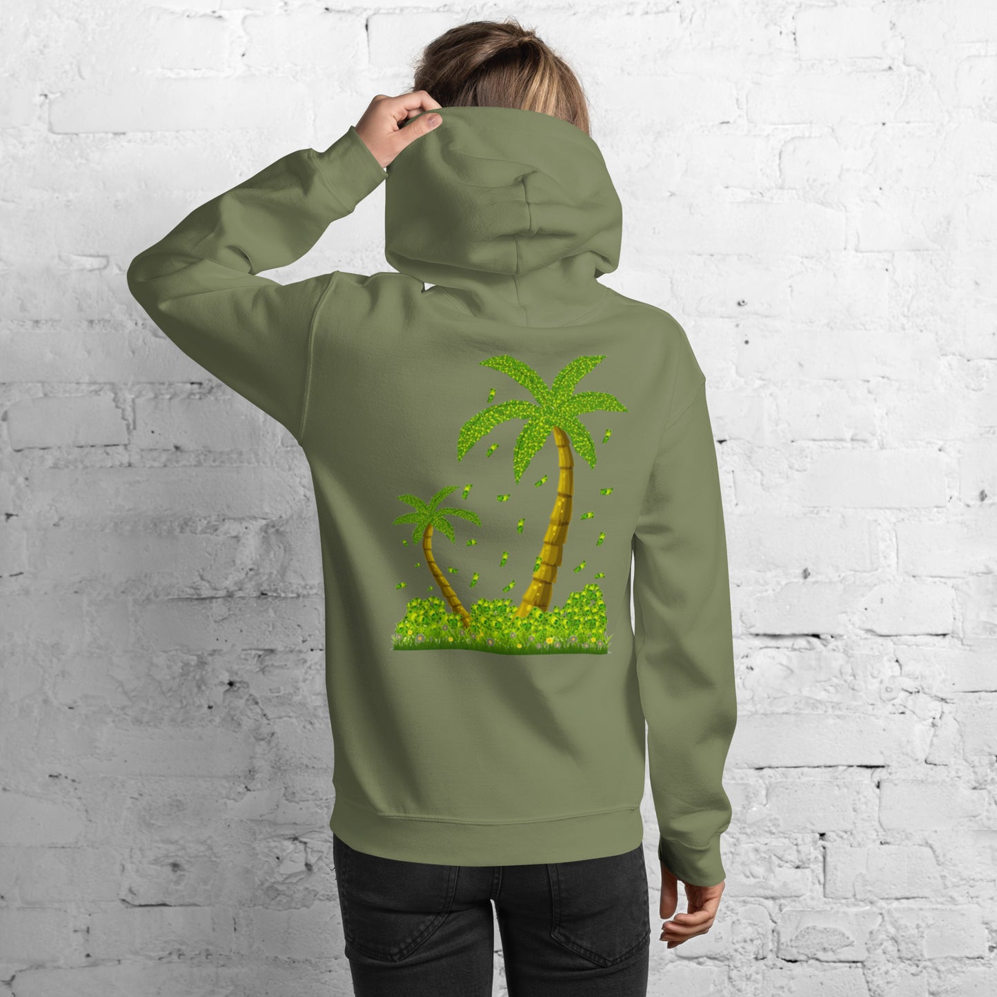 Lucky Money Palm Trees Hoodie for Women