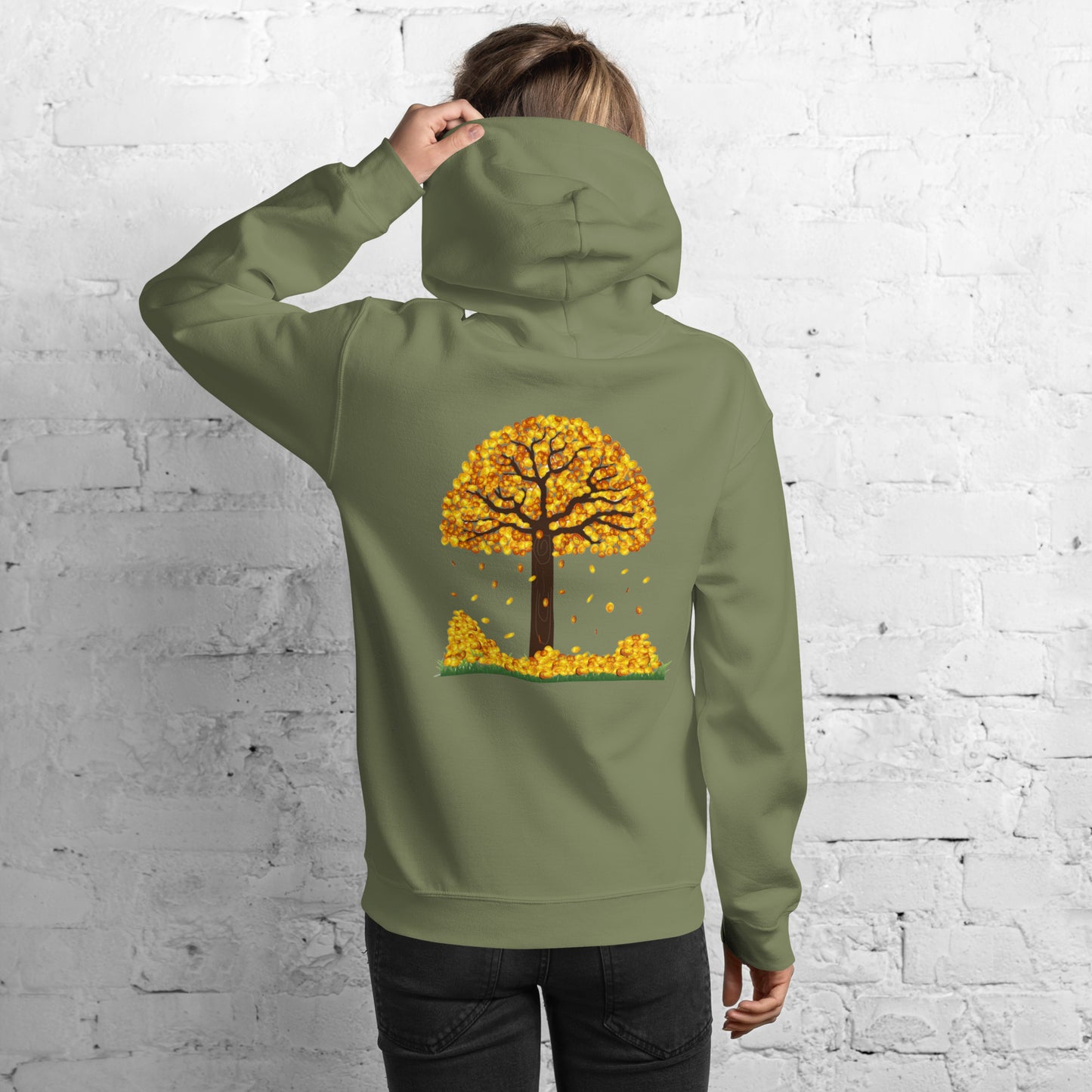 Lucky Gold Coin Tree Hoodie for Women