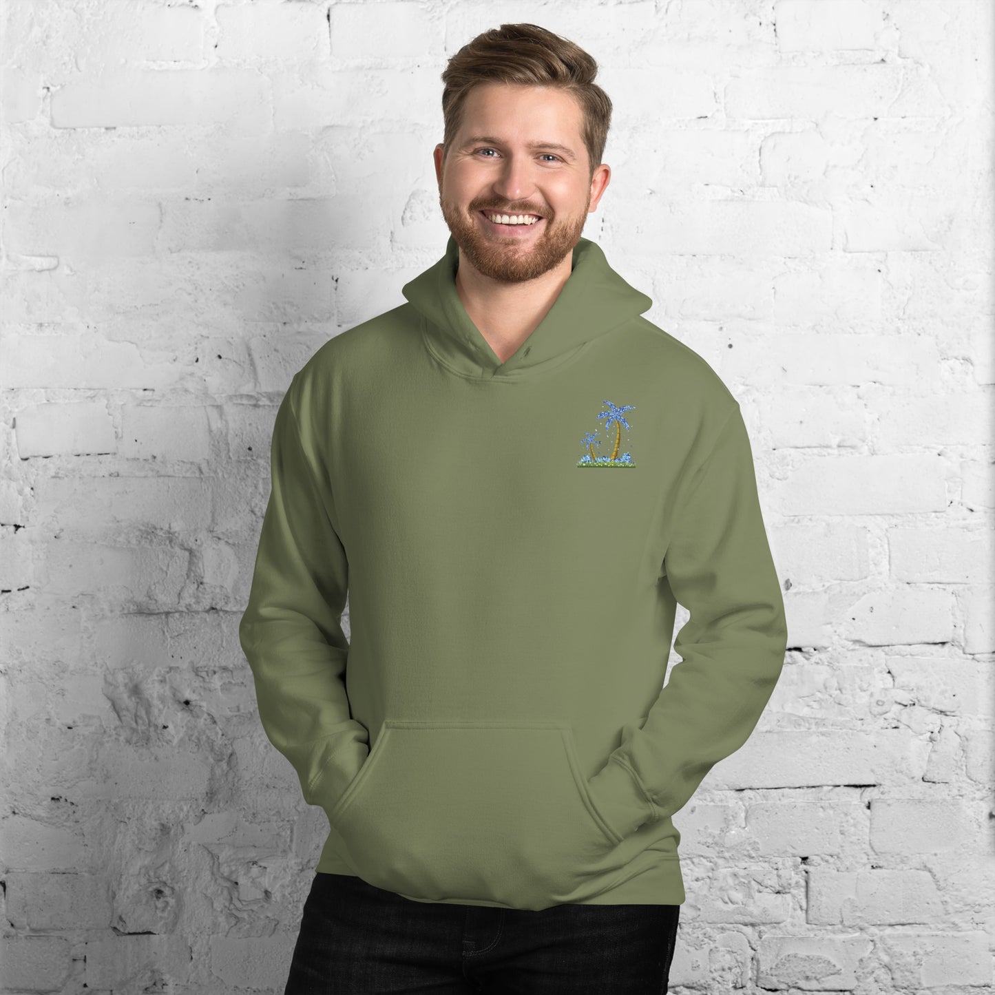 Lucky Diamond Palm Trees Hoodie for Men