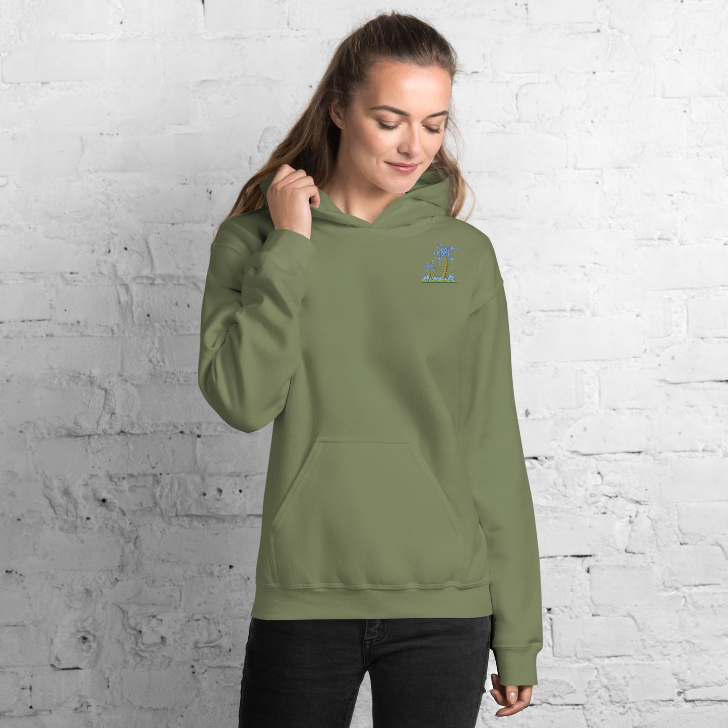 Lucky Diamond Palm Trees Hoodie for Women