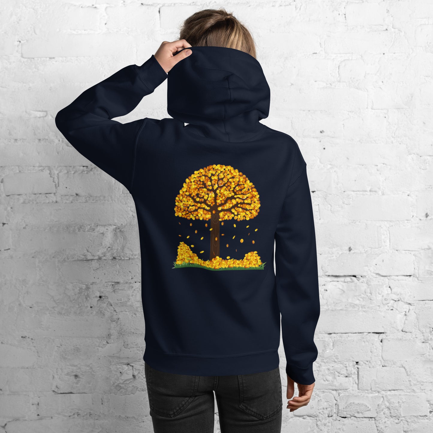 Lucky Gold Coin Tree Hoodie for Women