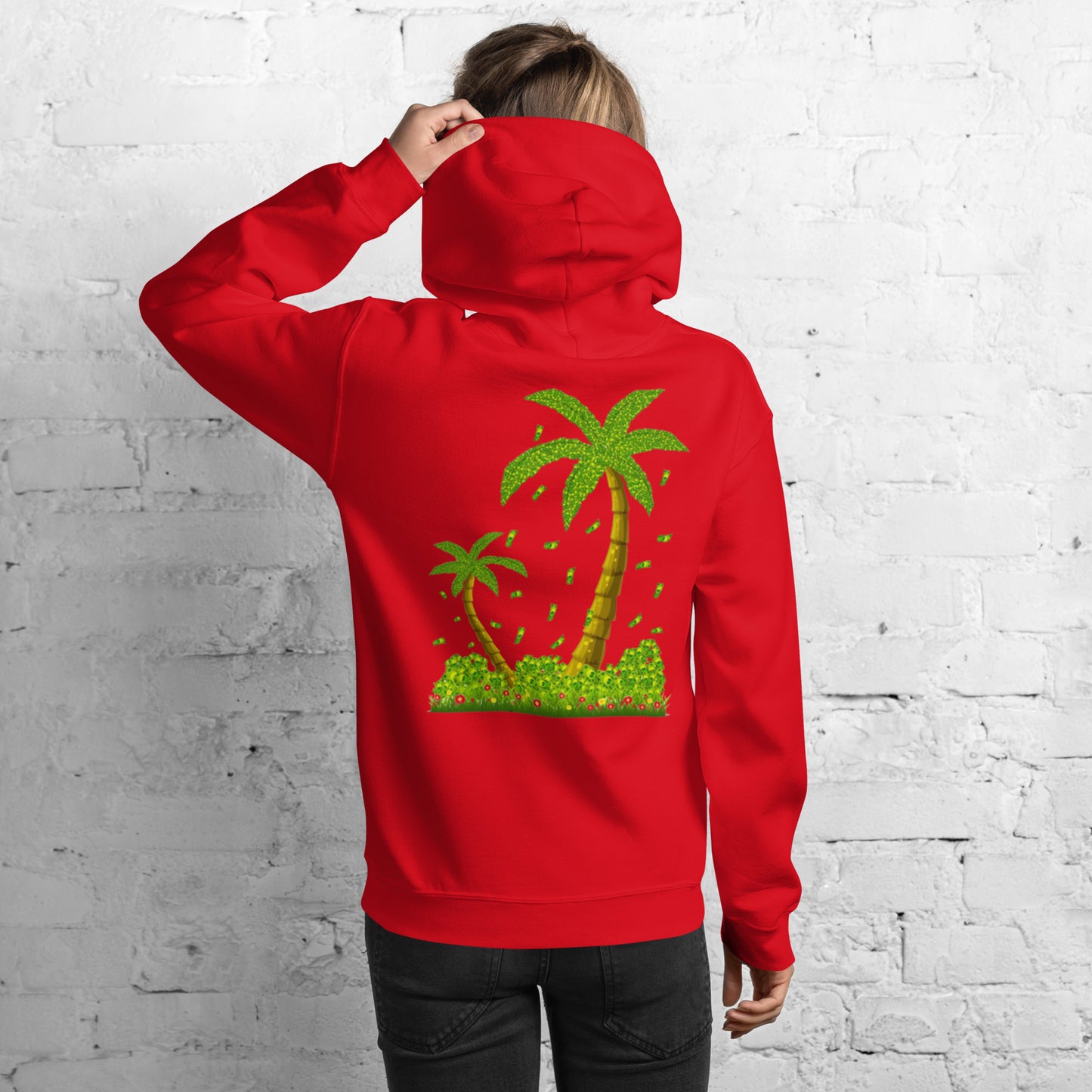 Lucky Money Palm Trees Hoodie for Women