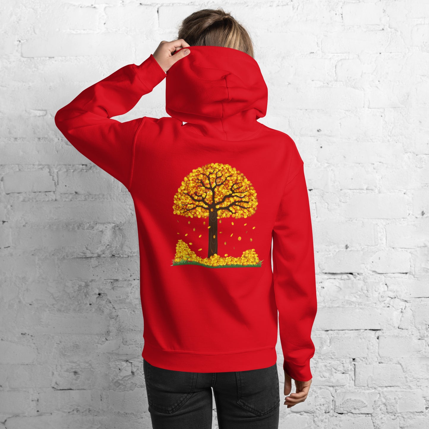 Lucky Gold Coin Tree Hoodie for Women