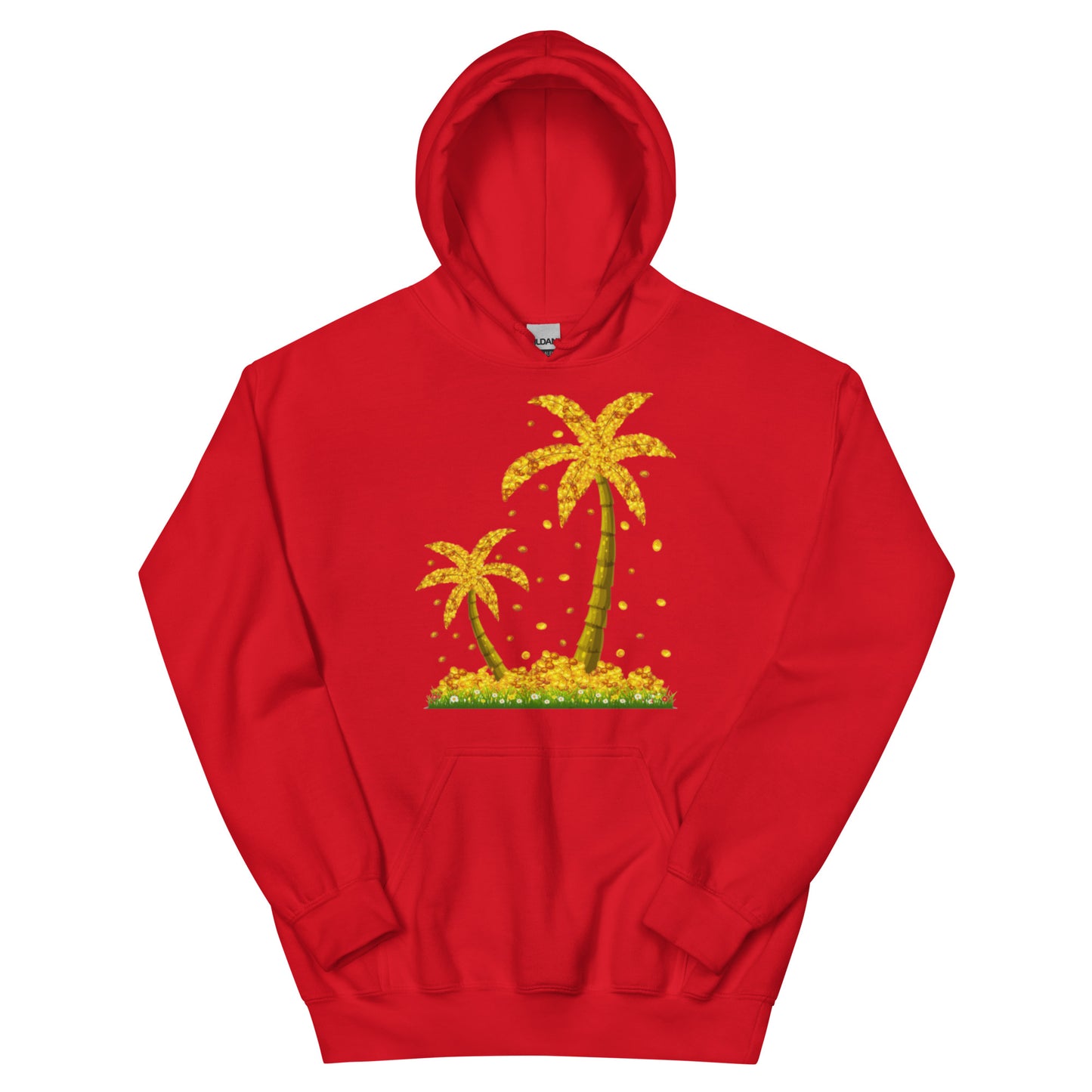 Lucky Gold Coin Palm Trees Hoodie