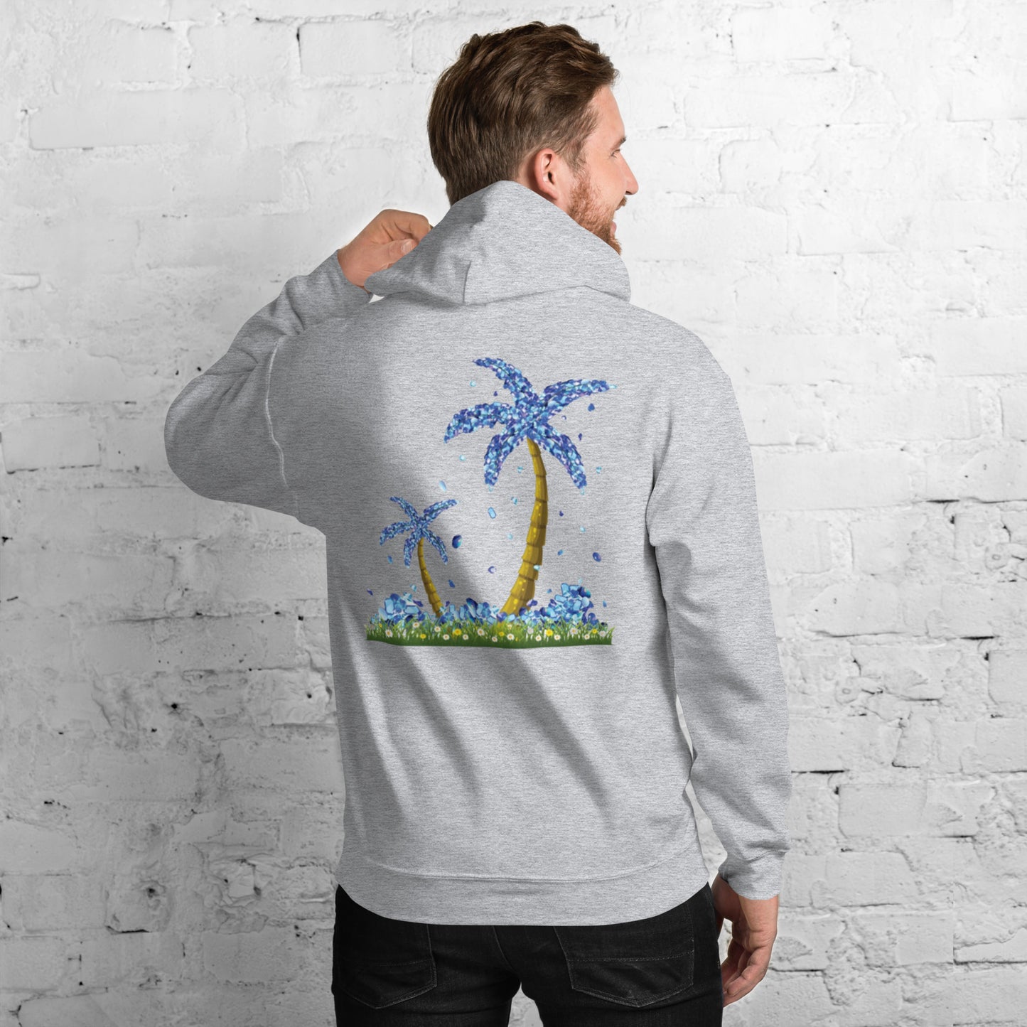 Lucky Diamond Palm Trees Hoodie for Men