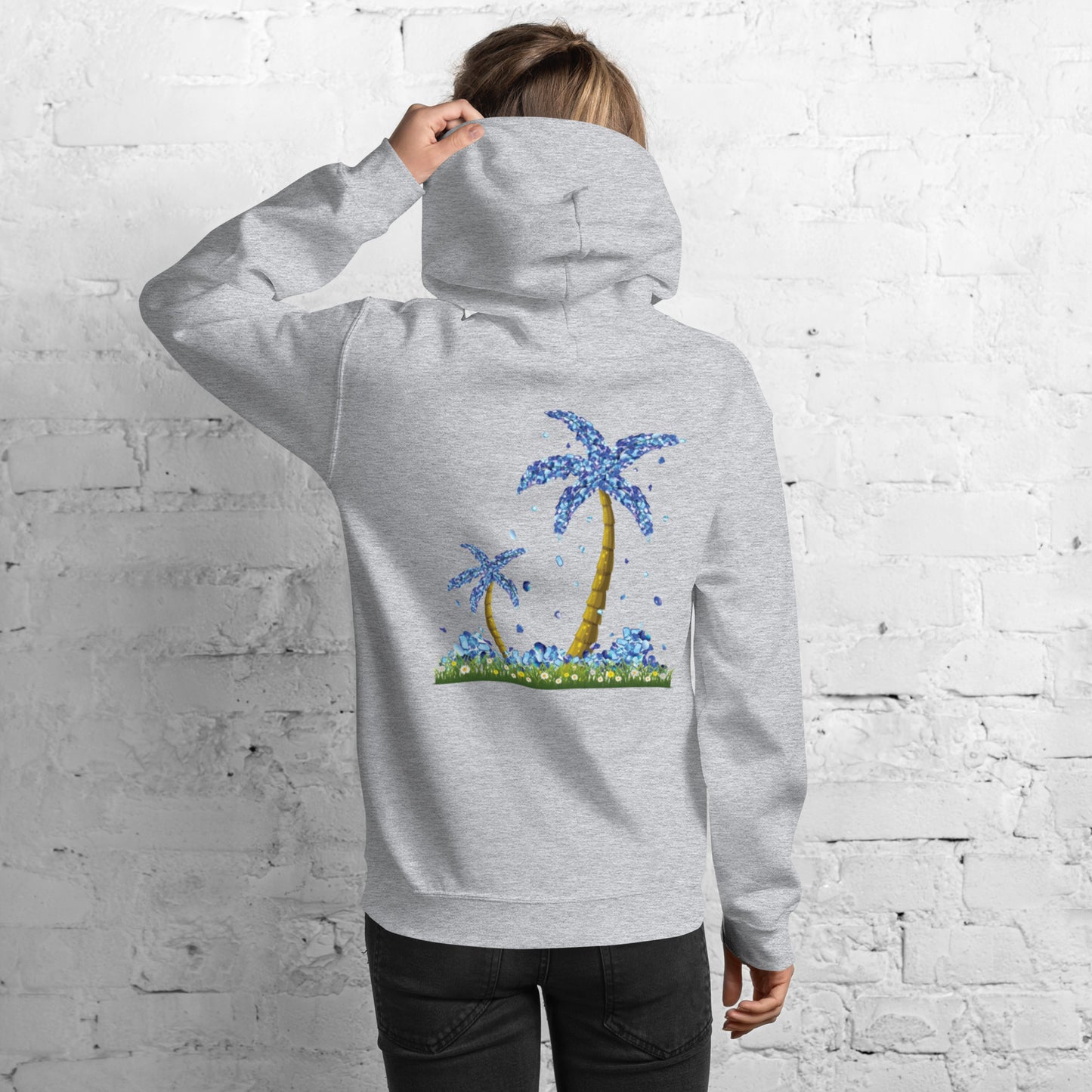 Lucky Diamond Palm Trees Hoodie for Women