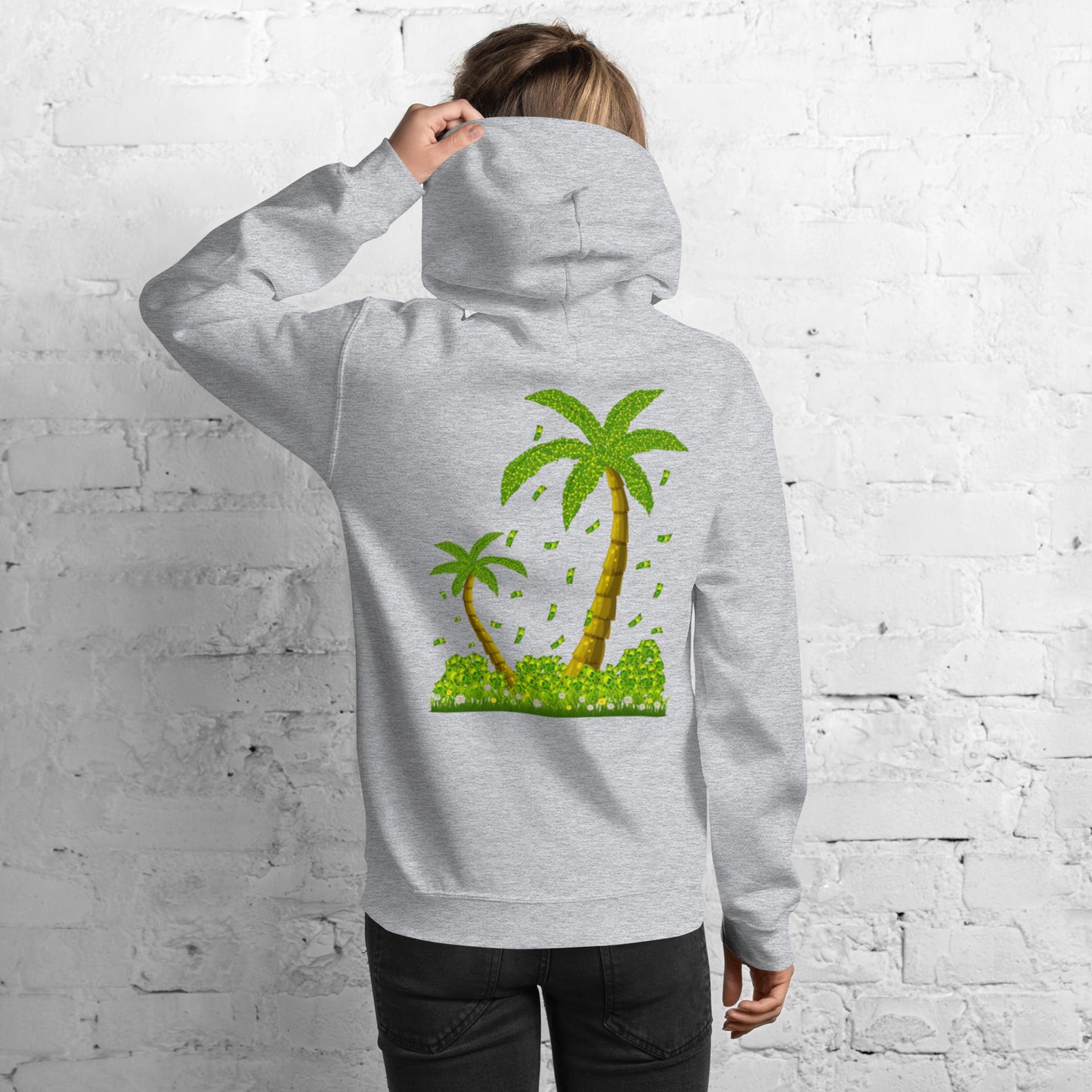 Lucky Money Palm Trees Hoodie for Women