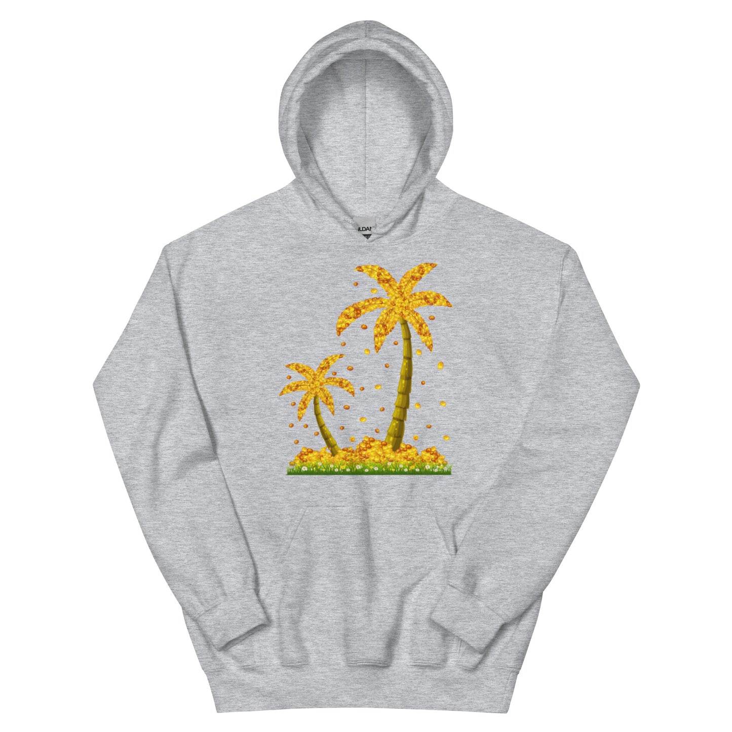 Lucky Gold Coin Palm Trees Hoodie