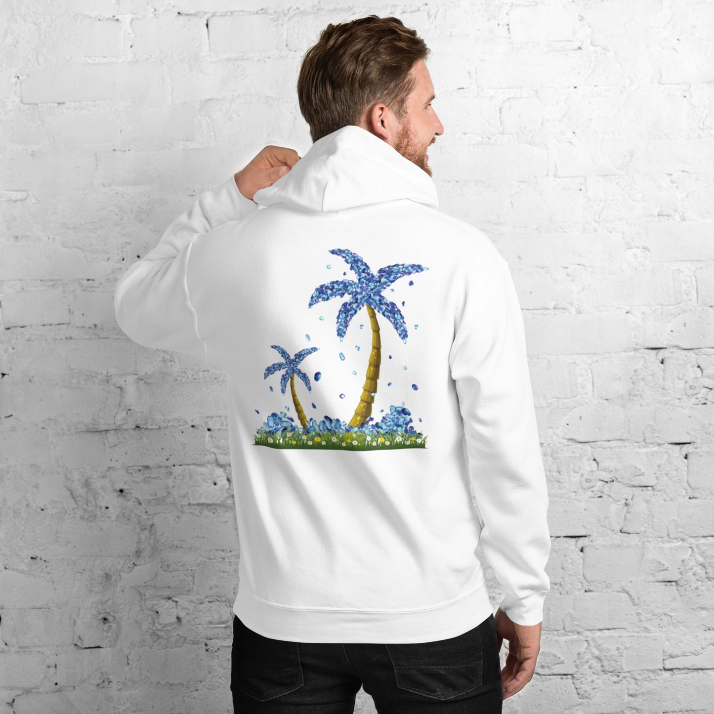 Lucky Diamond Palm Trees Hoodie for Men