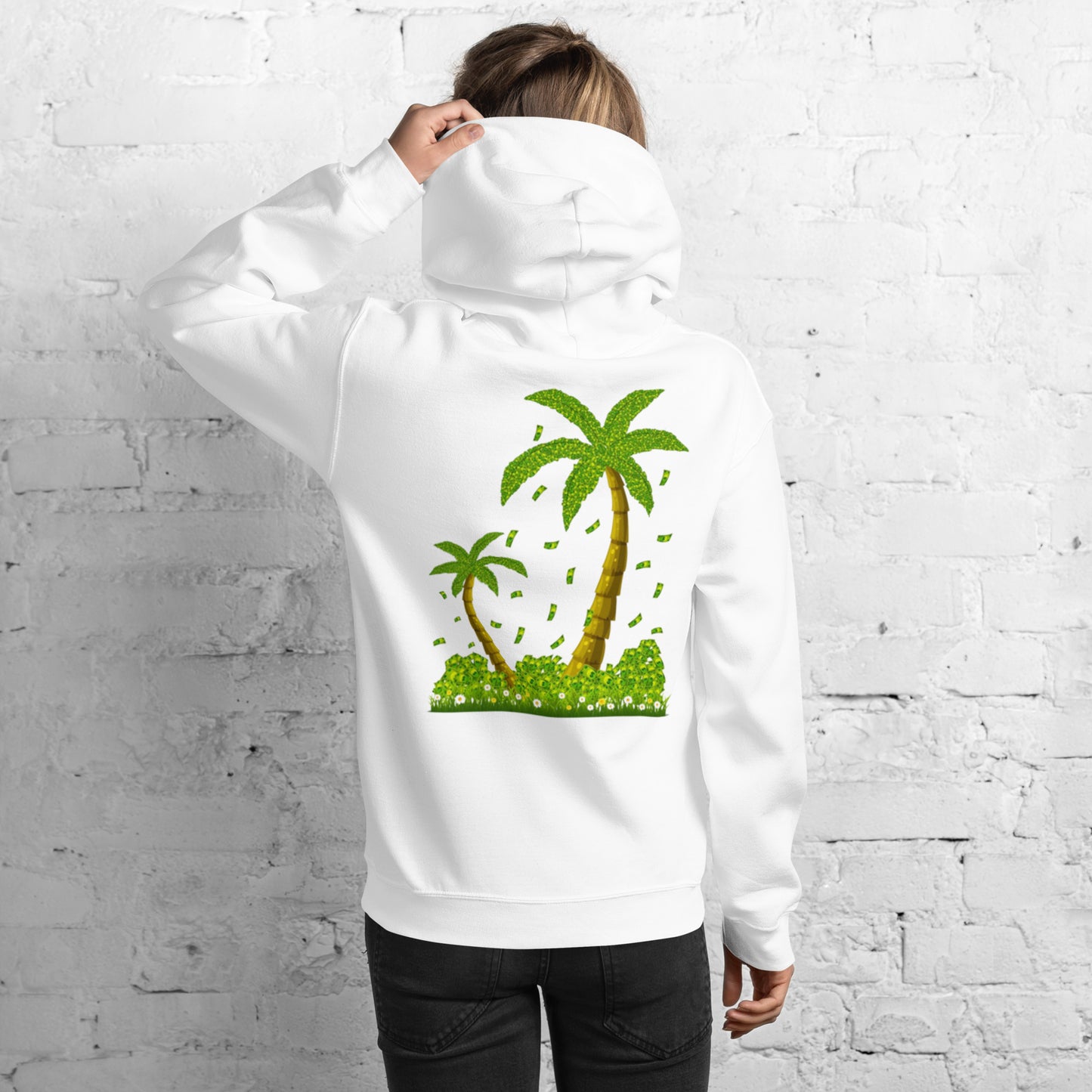 Lucky Money Palm Trees Hoodie for Women