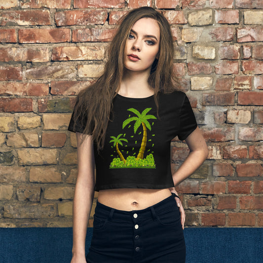 Lucky Money Palm Trees Crop Tee