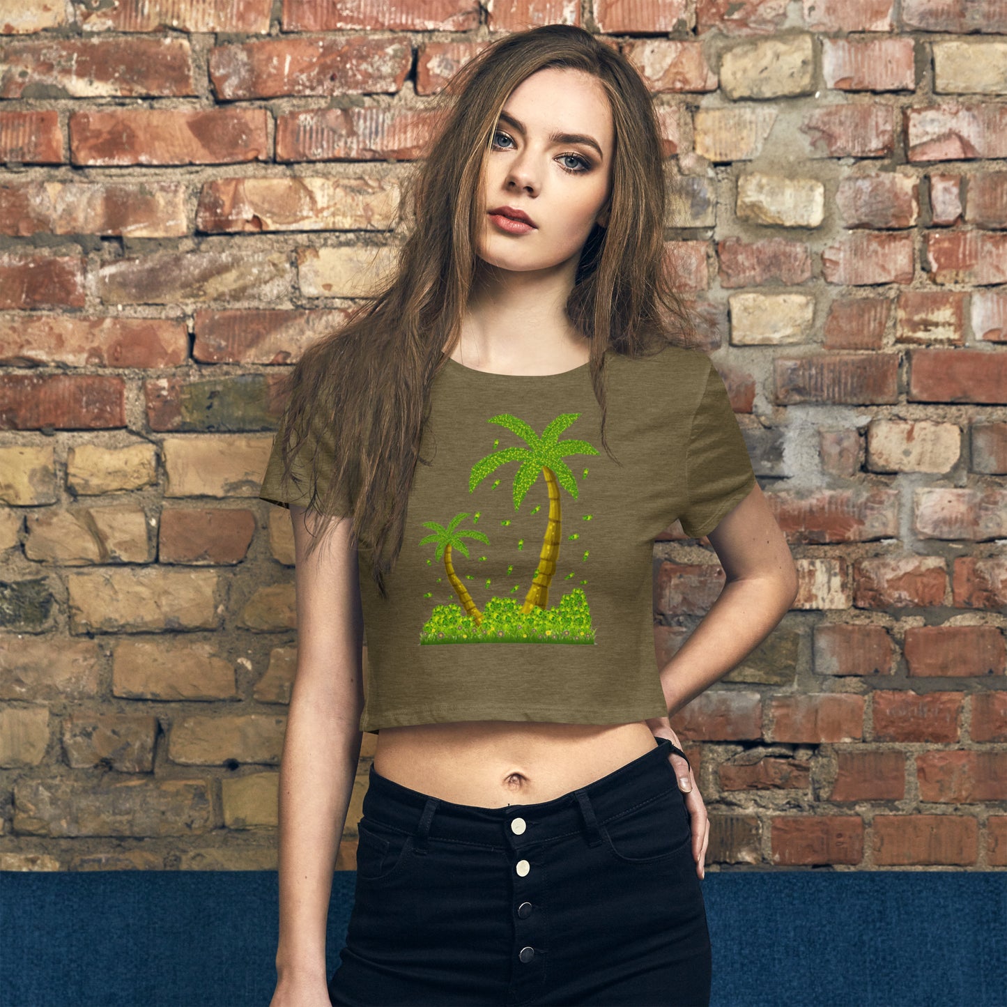 Lucky Money Palm Trees Crop Tee